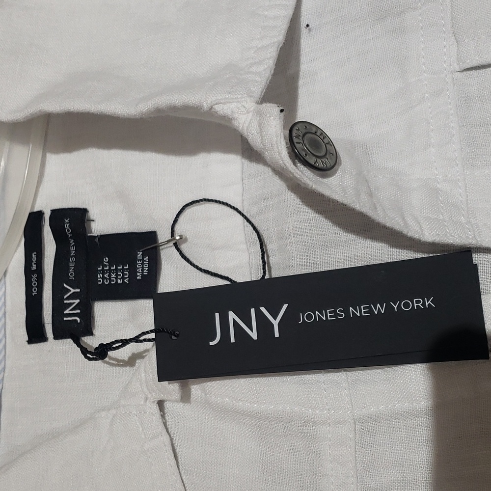 NWT JNY  white 100%linen white jackets - Picture 4 of 16